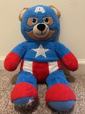 Marvel Captain America Bear Plush in Blue, Red, White
